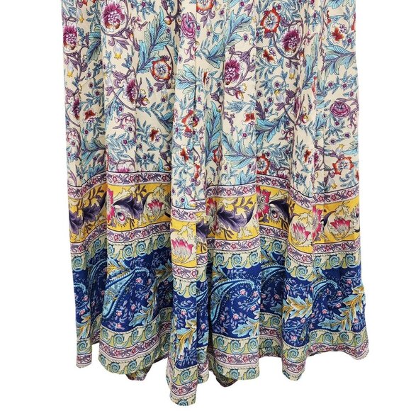 Floral Bohemian Womens Maxi Skirt pants With Elastic Waist Size S - Picture 4 of 10